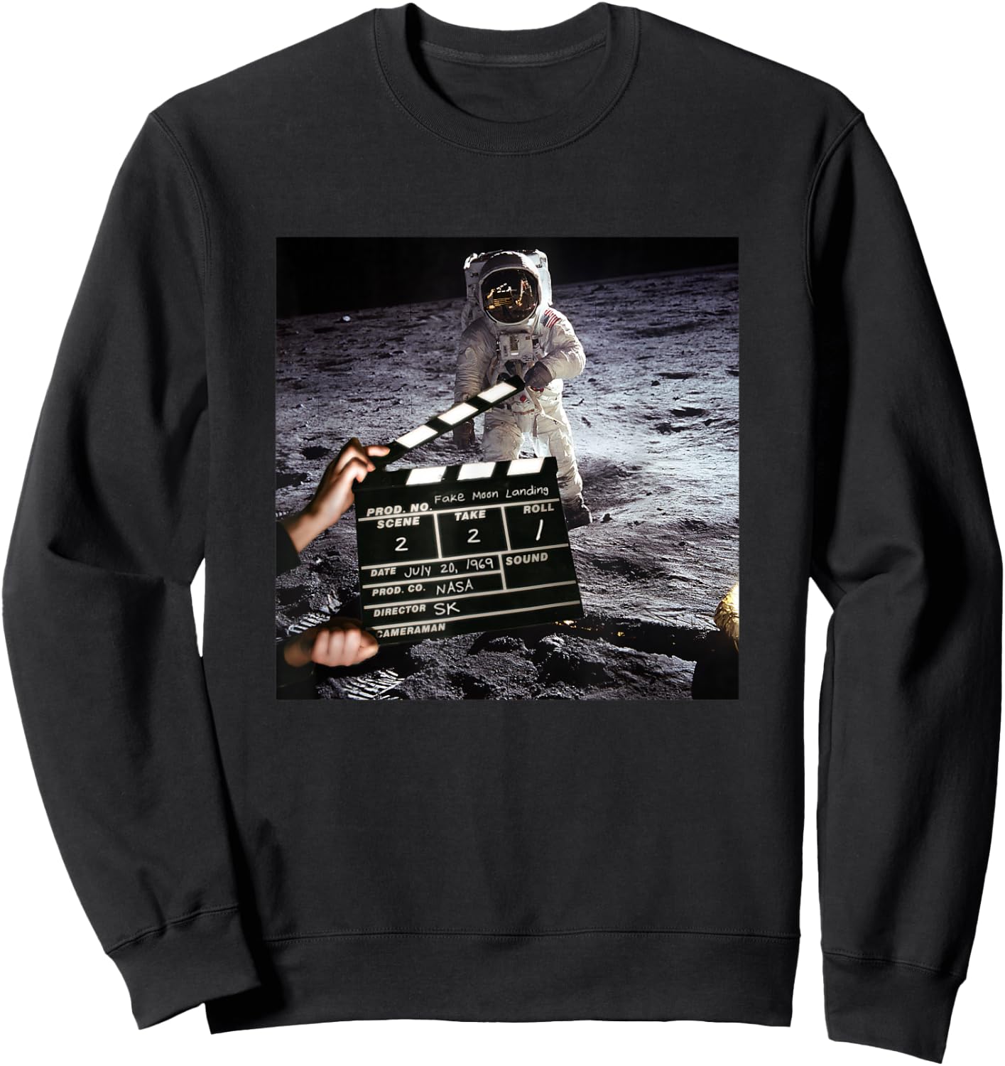 Fake Moon Landing Sweatshirt - Sweatshirt | Black