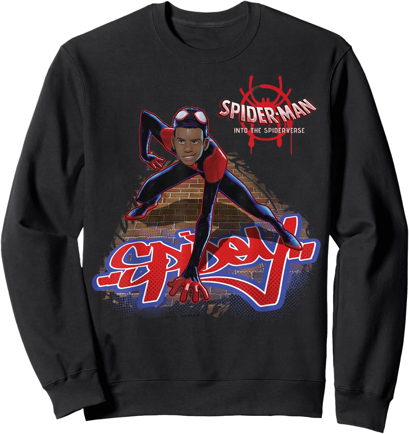 Marvel Spider-Man Spiderverse Miles Morales Climb Small Sweatshirt - Sweatshirt | Black