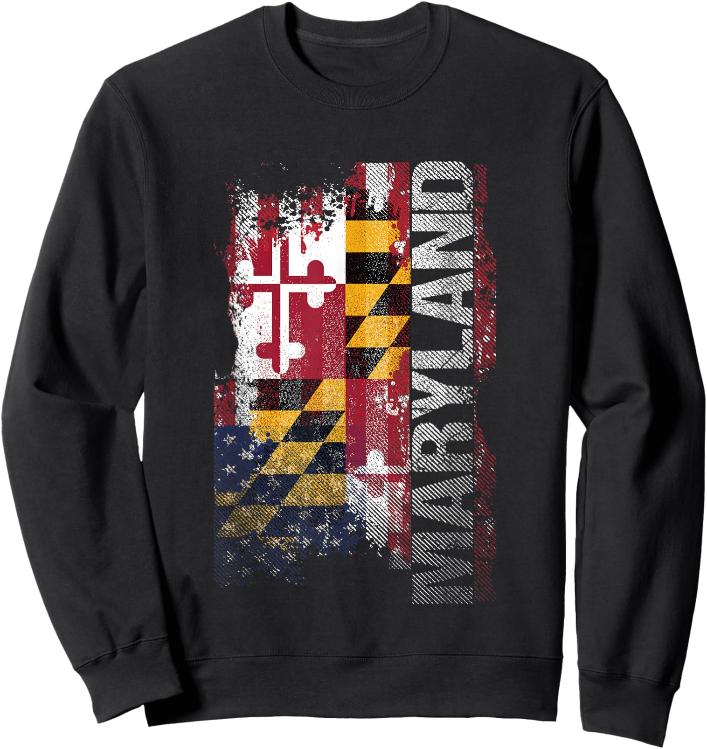 Maryland State USA Flag Souvenir Gift Sweatshirt - Sweatshirt | Black