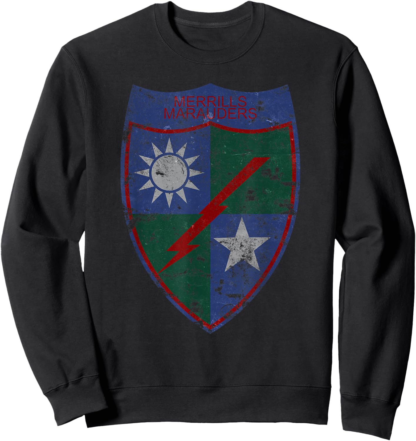 Merrill's Marauders WWII Era Unit Insignia Vintage Sweatshirt - Sweatshirt | Black