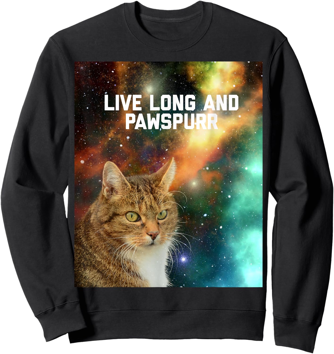 Live Long and Pawspurr Cat Women Kids Sweatshirt - Sweatshirt | Black