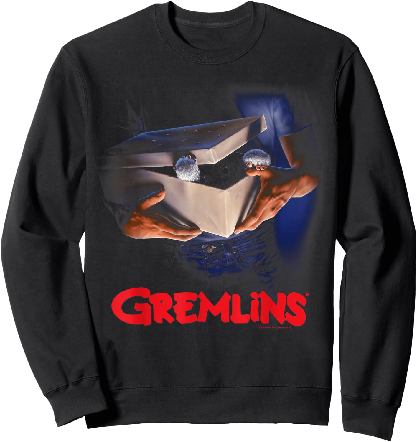 Warner Bros. Gremlins Poster - Women's Black Classic Fit Short Sleeve - Movie-Themed - Size Small Sweatshirt - Sweatshirt | Black