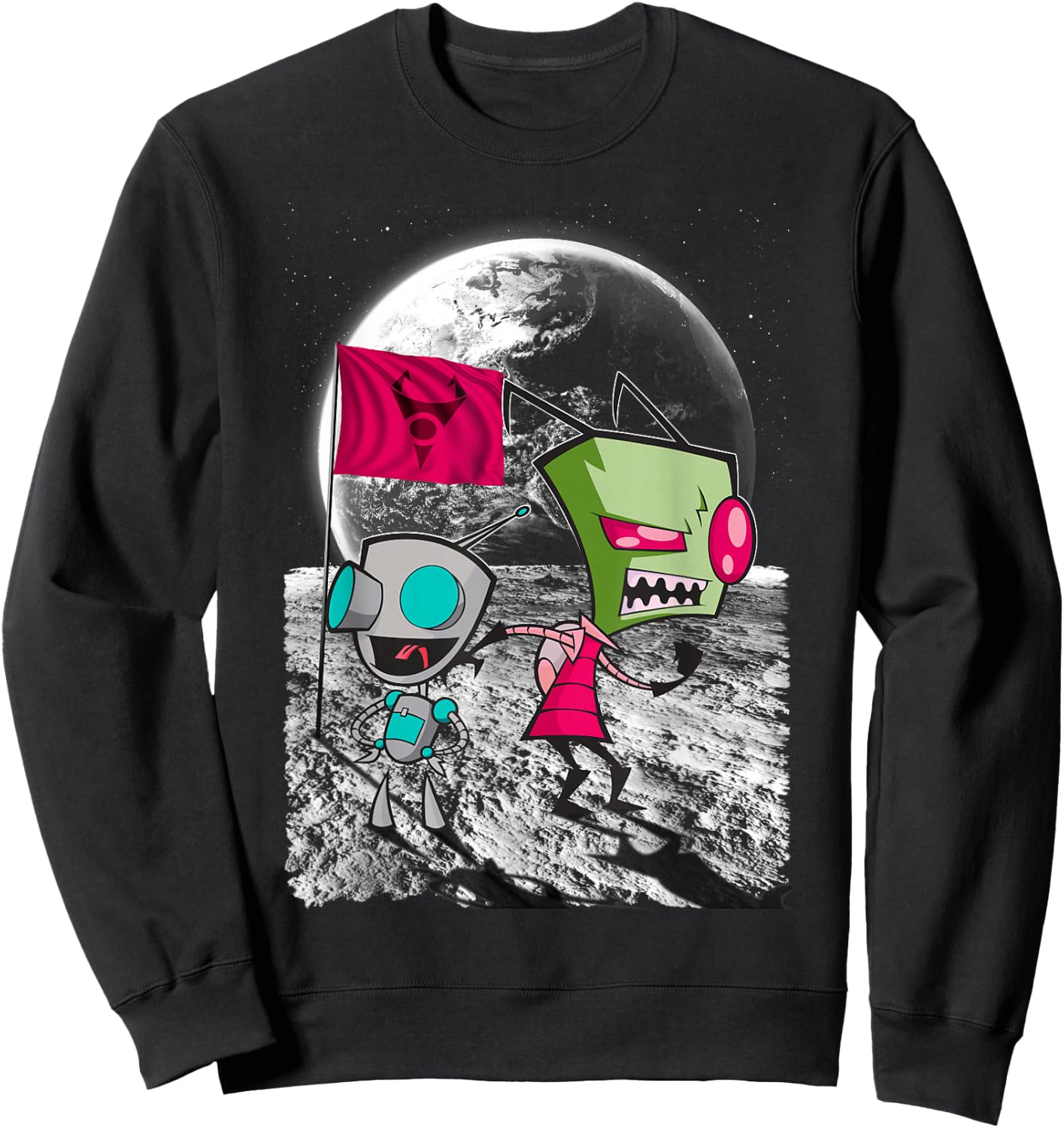 Nickelodeon Invader Zim Man on the Moon Sweatshirt - Sweatshirt | Black