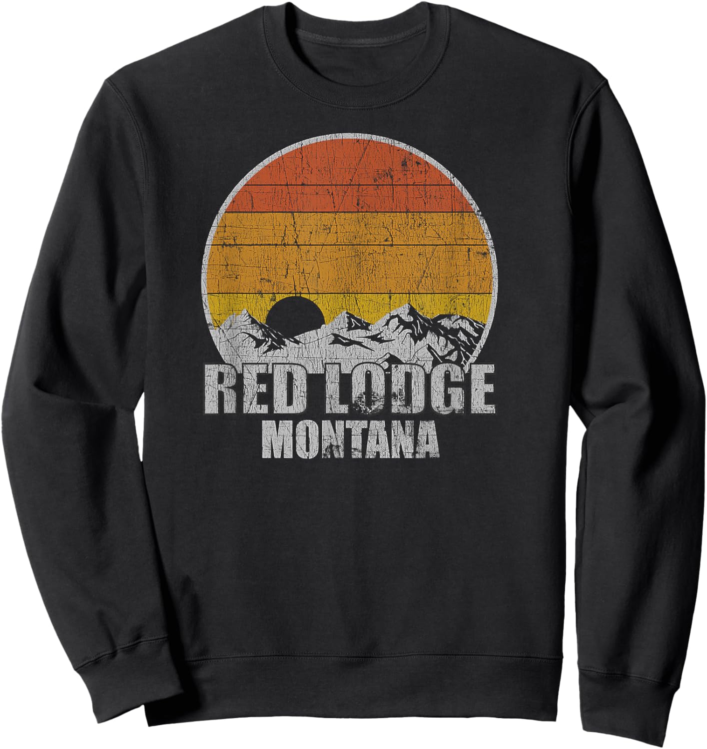 Retro Red Lodge Montana Sweatshirt - Sweatshirt | Black