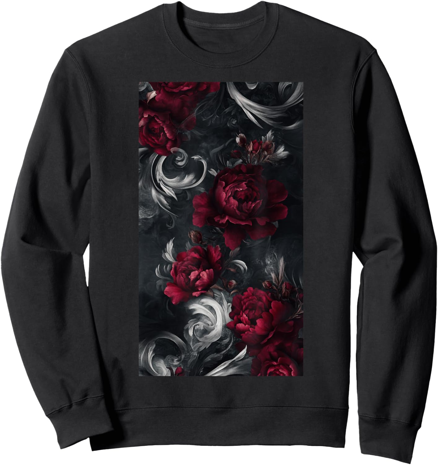 Rose Flowers Floral Aesthetic Vintage flowers Sweatshirt - Sweatshirt | Black