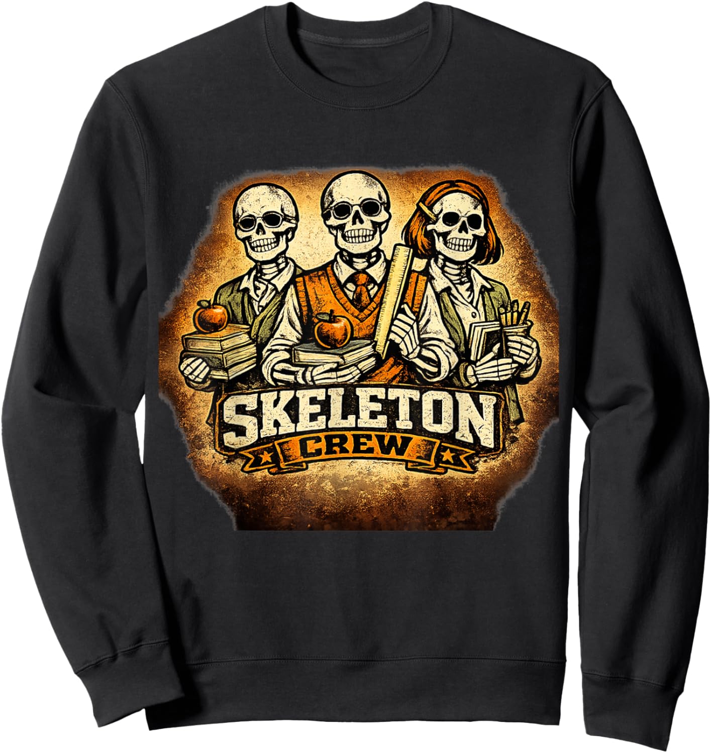 Skeleton Crew Teacher Halloween Sweatshirt - Sweatshirt | Black