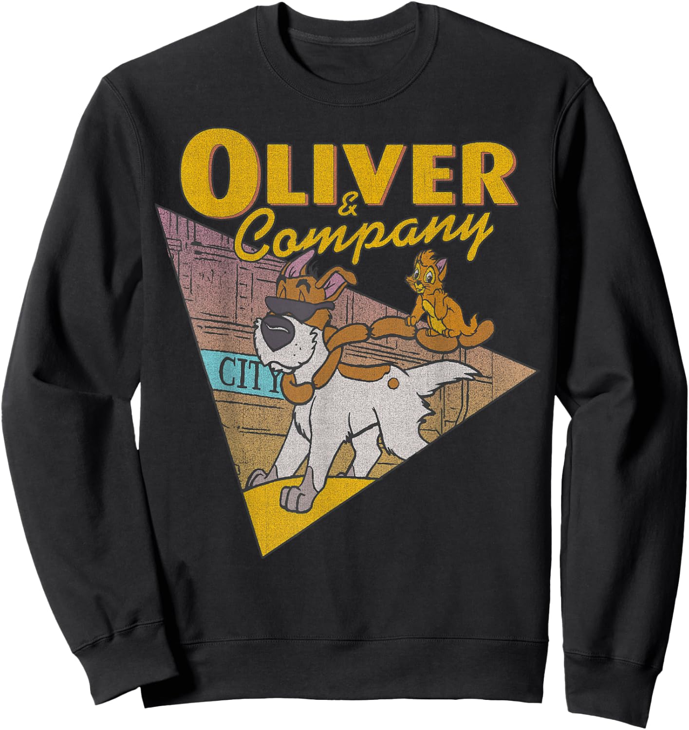 Disney Oliver & Company Graphic Small Sweatshirt - Sweatshirt | Black
