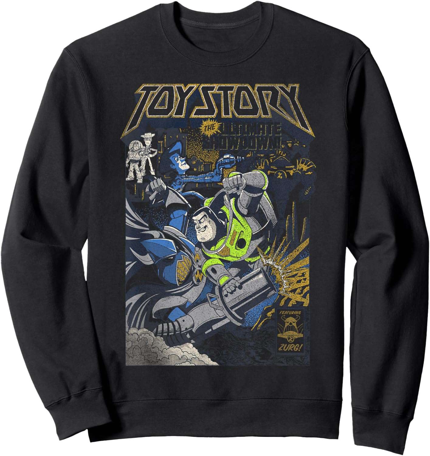 Disney Pixar Toy Story Woody And Buzz Zurg Ultimate Showdown Sweatshirt - Sweatshirt | Black