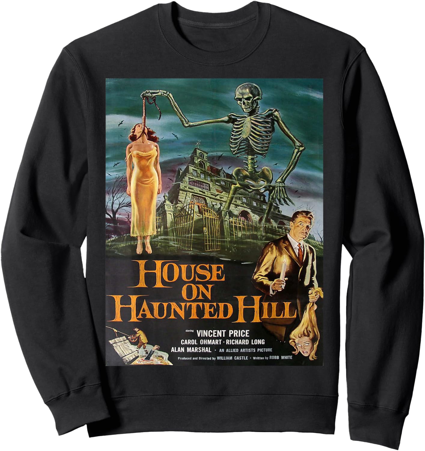 Vintage poster - House on Haunted Hill Retro Sweatshirt - Sweatshirt | Black