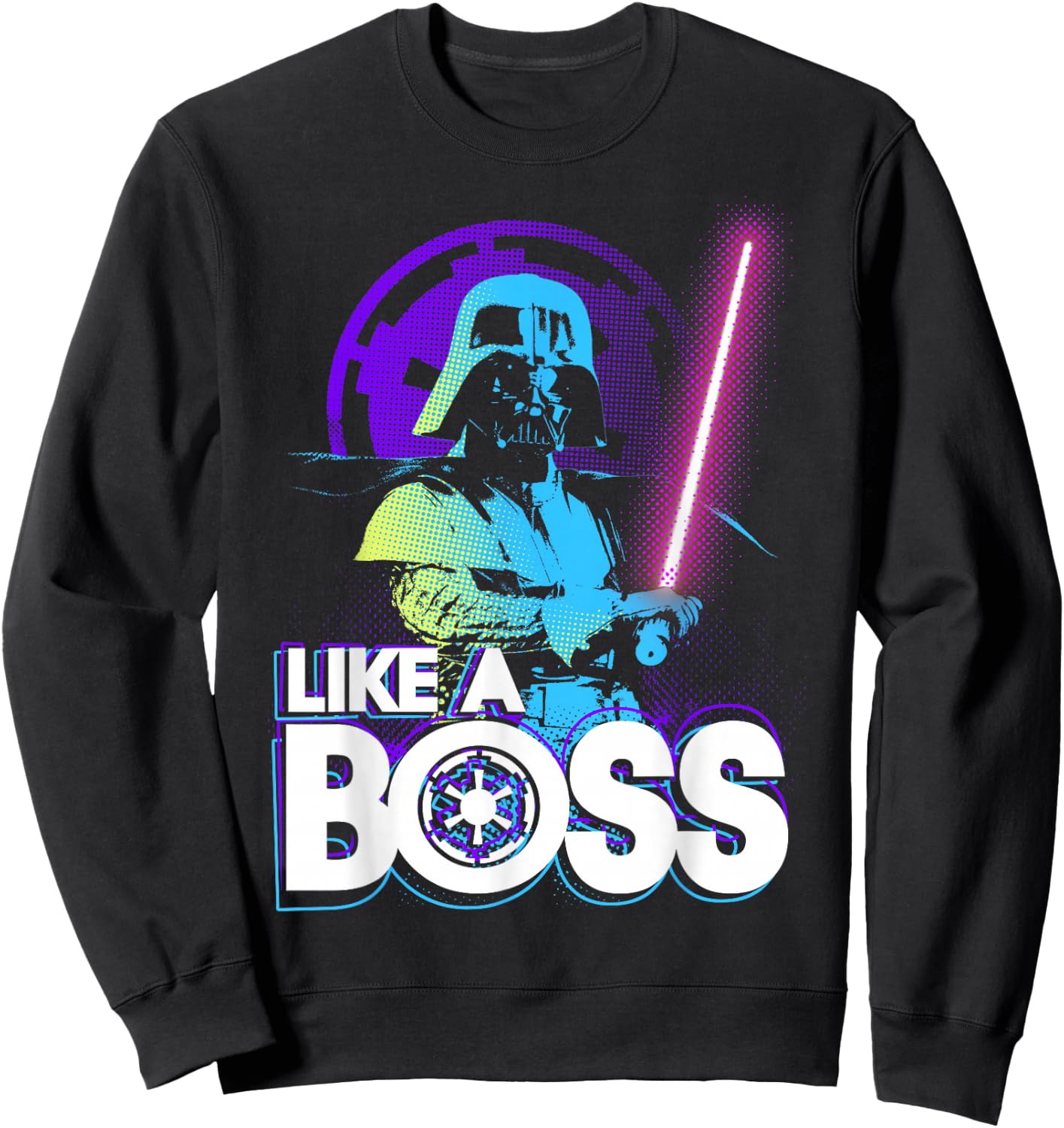 Star Wars Darth Vader Retro Like A Boss Graphic Sweatshirt - Sweatshirt | Black