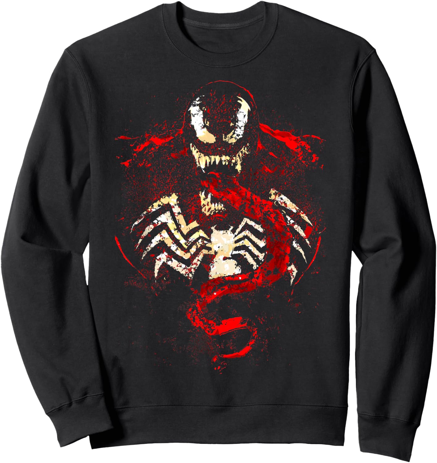 Marvel Venom Splatter Tongue Cut-Out Graphic Sweatshirt - Sweatshirt | Black