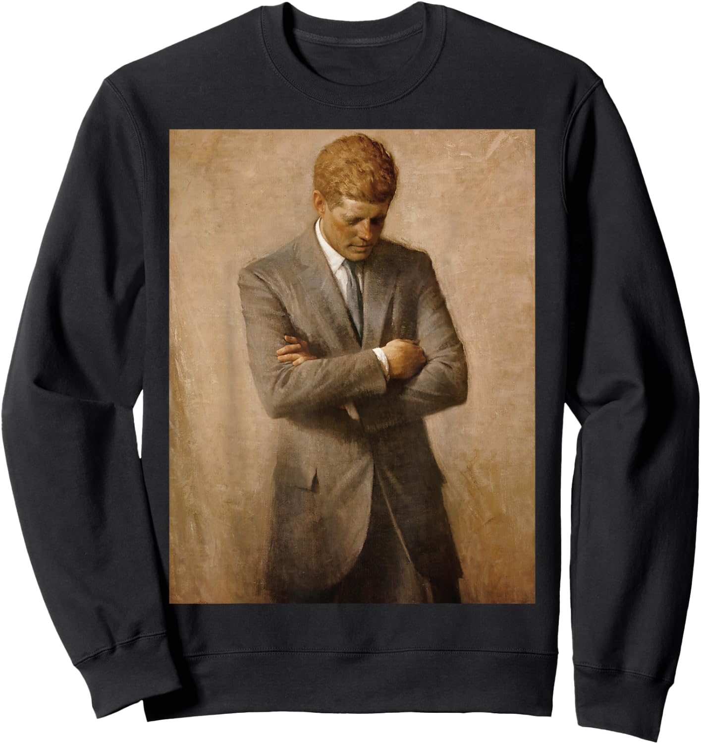 JFK Portrait John F Kennedy USA Historical Most Love USA Sweatshirt - Sweatshirt | Black