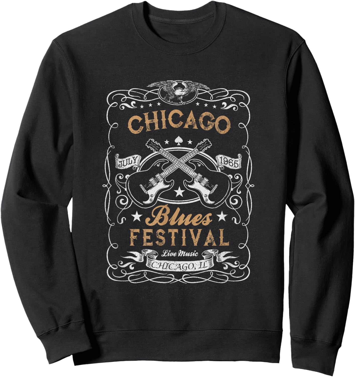 Chicago Blues Festival Blues Guitar Sweatshirt - Sweatshirt | Black