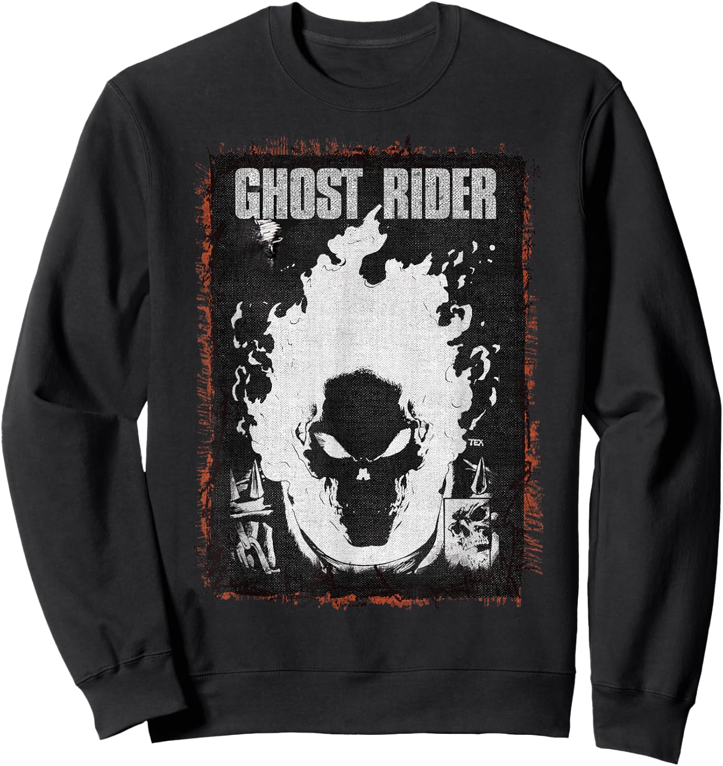 Marvel Ghost Rider Dark Distressed Poster Sweatshirt - Sweatshirt | Black