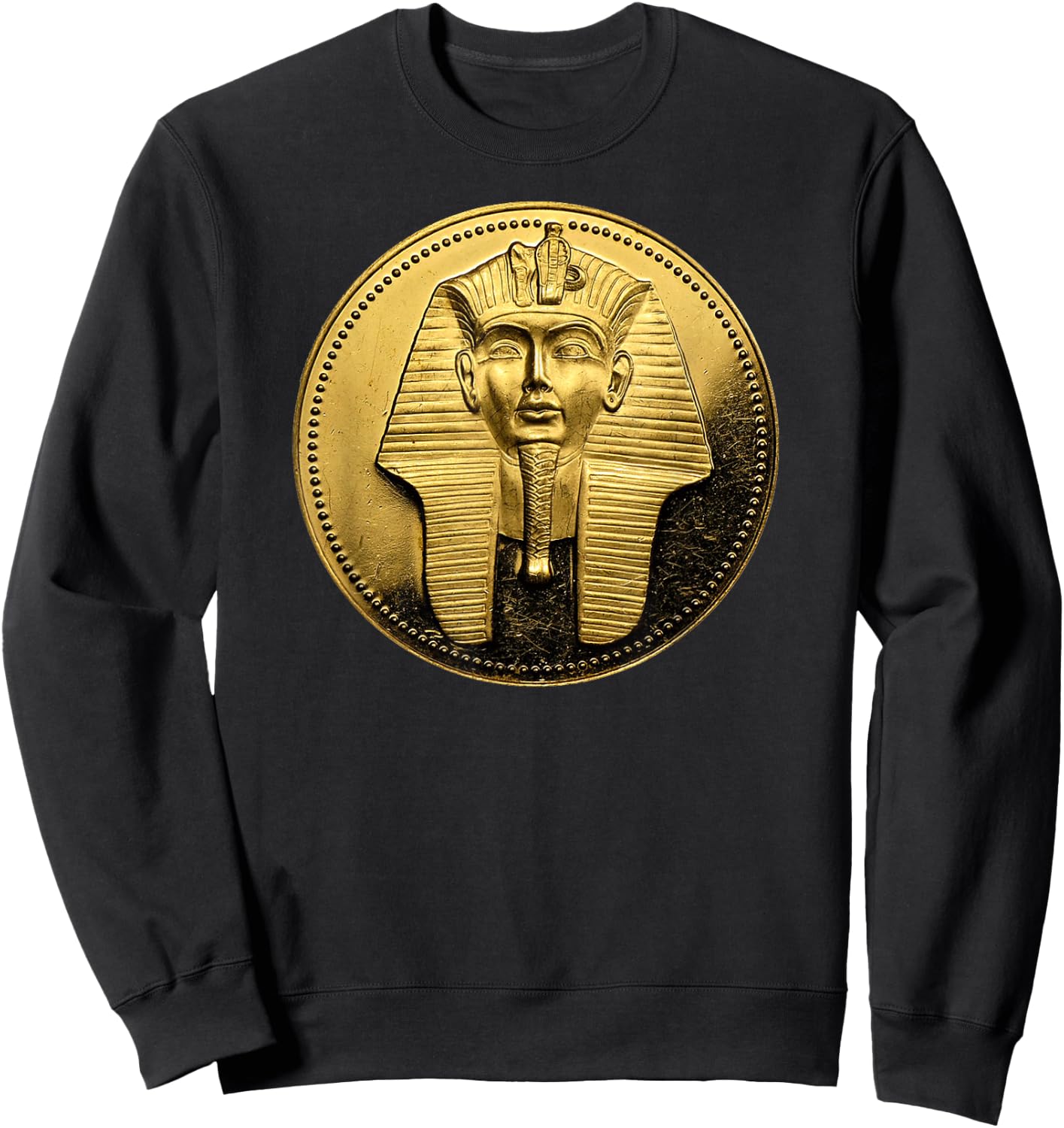 Black Ancient Egyptian Golden Pharoah Coin King TUT Sweatshirt - Sweatshirt | Black