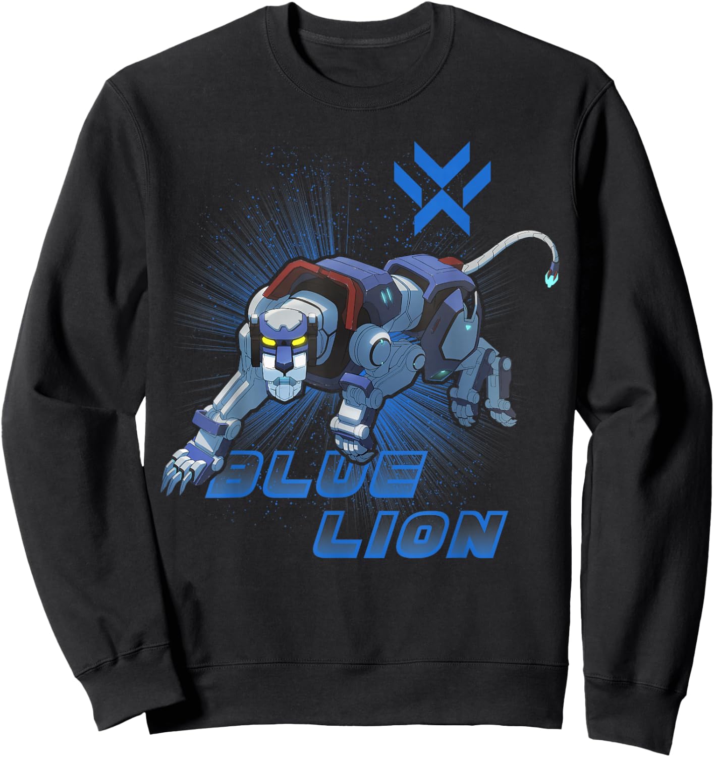 Legendary Defender Blue Lion Logo Graphic Sweatshirt - Sweatshirt | Black