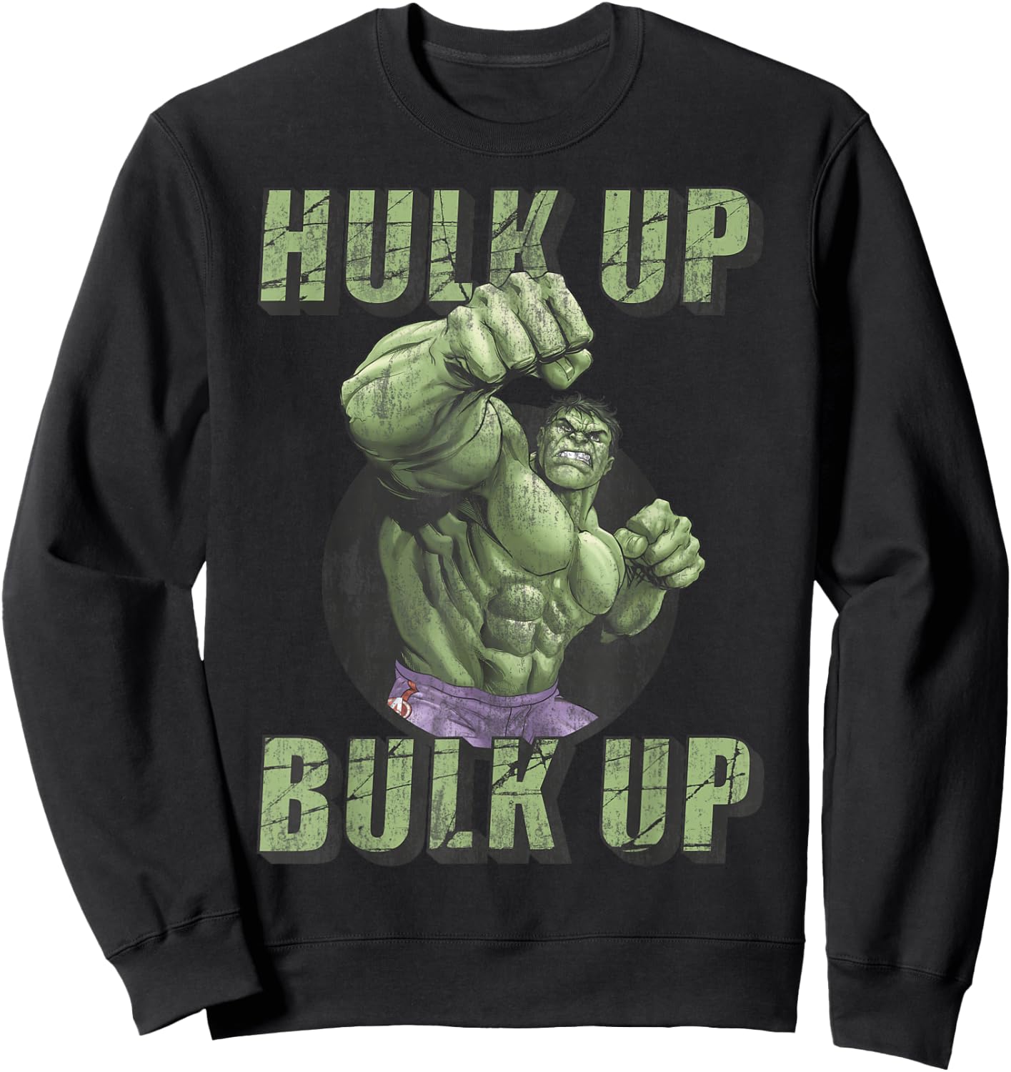 Marvel The Incredible Hulk Tough Hulk Up Bulk Up Badge Sweatshirt - Sweatshirt | Black