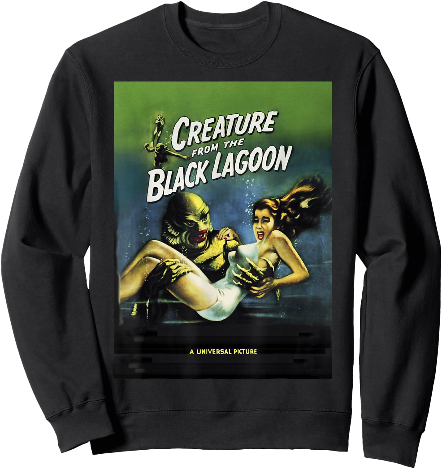 Universal Monsters Creature From The Black Lagoon Poster Sweatshirt - Sweatshirt | Black