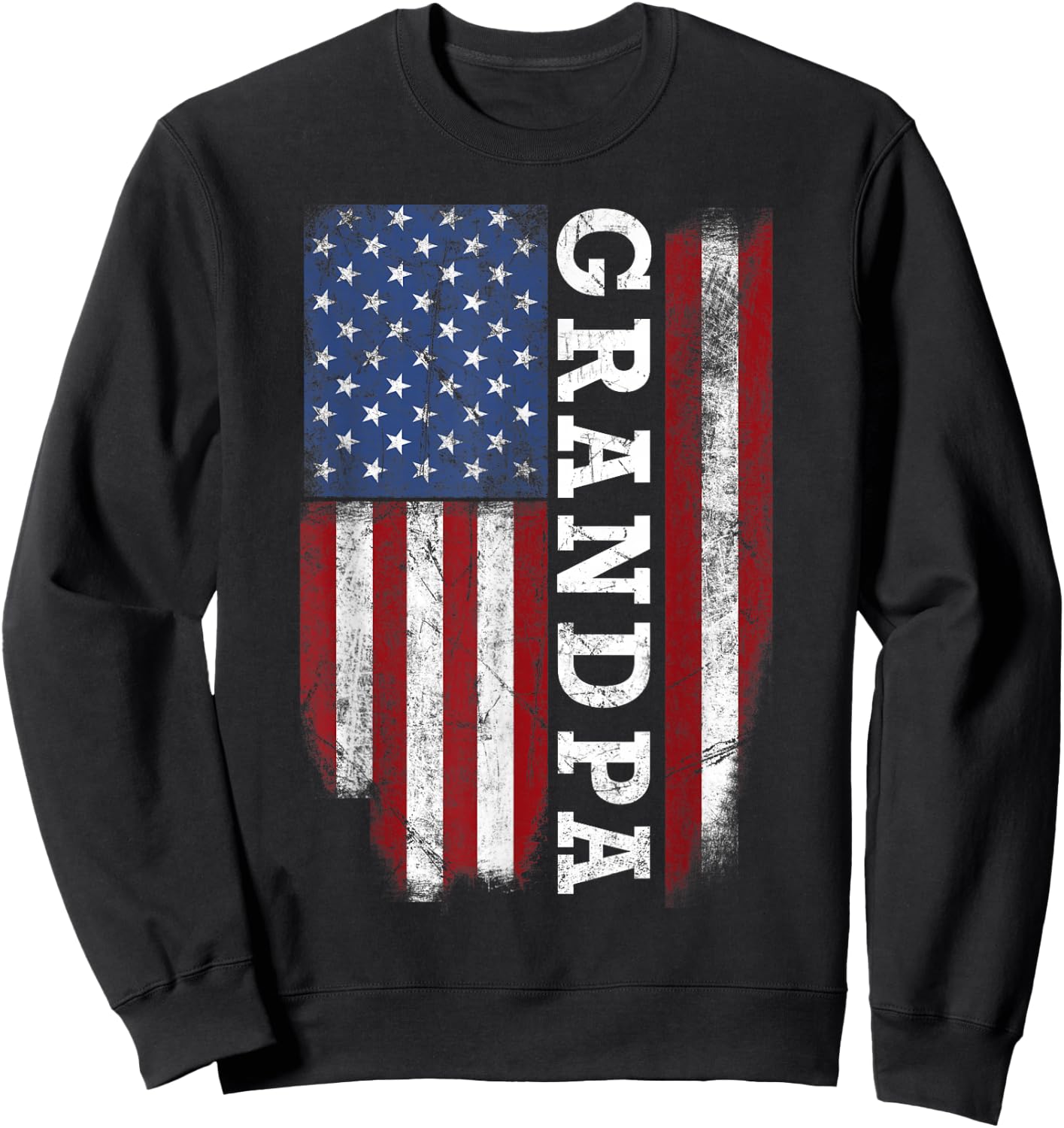 Grandpa Flag Shirt - USA American Flag for Proud Grandfather Men Sweatshirt - Sweatshirt | Black