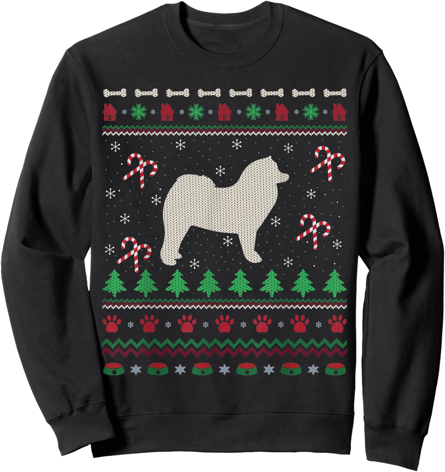 Samoyed Xmas Gift Ugly Samoyed Christmas Sweatshirt - Sweatshirt | Black