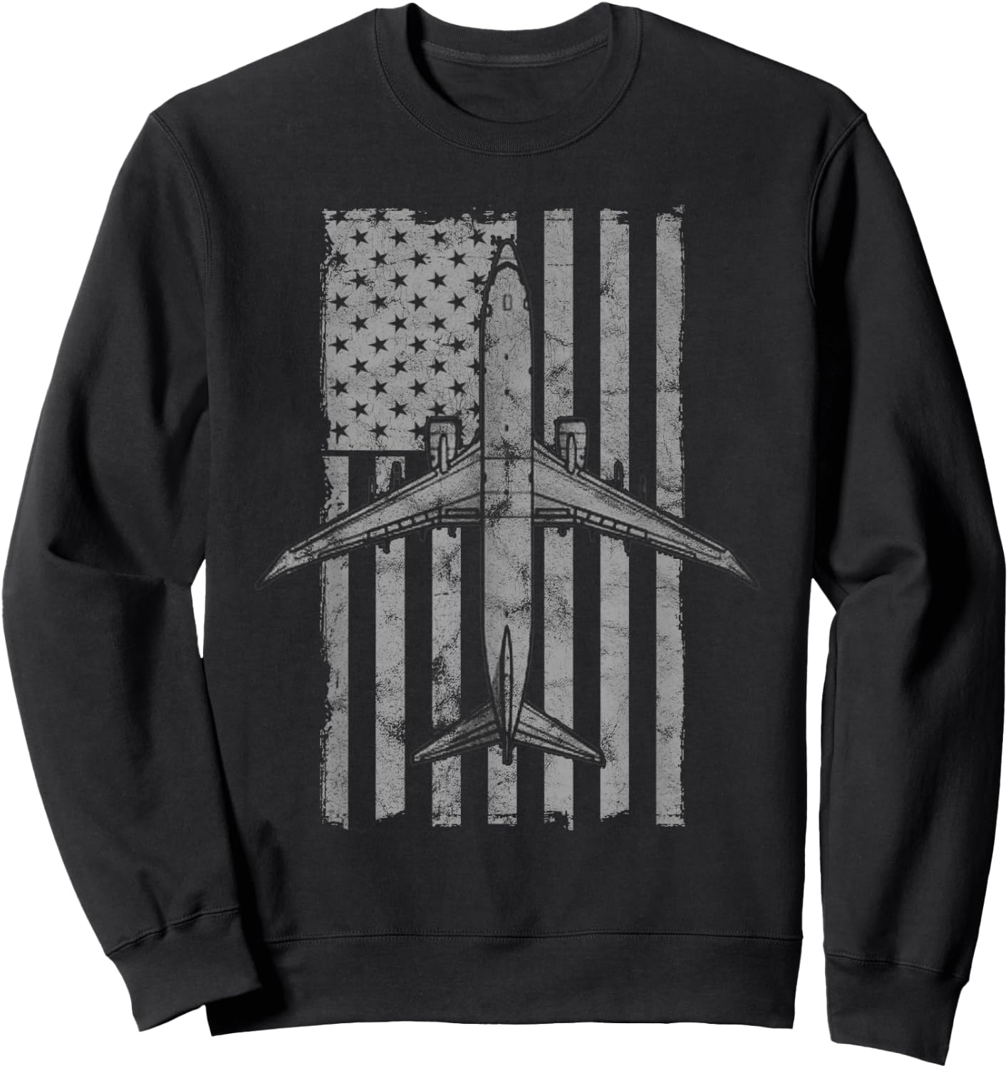 P-8 Poseidon Anti Submarine Airplane Vintage Flag Sweatshirt - Sweatshirt | Black