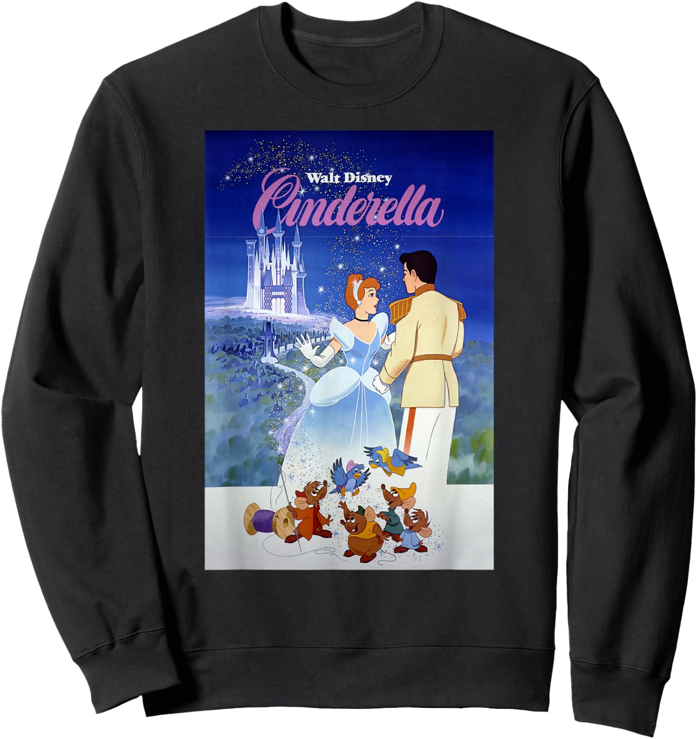 Disney Cinderella Classic Vintage Movie Poster Sweatshirt - Sweatshirt | Black