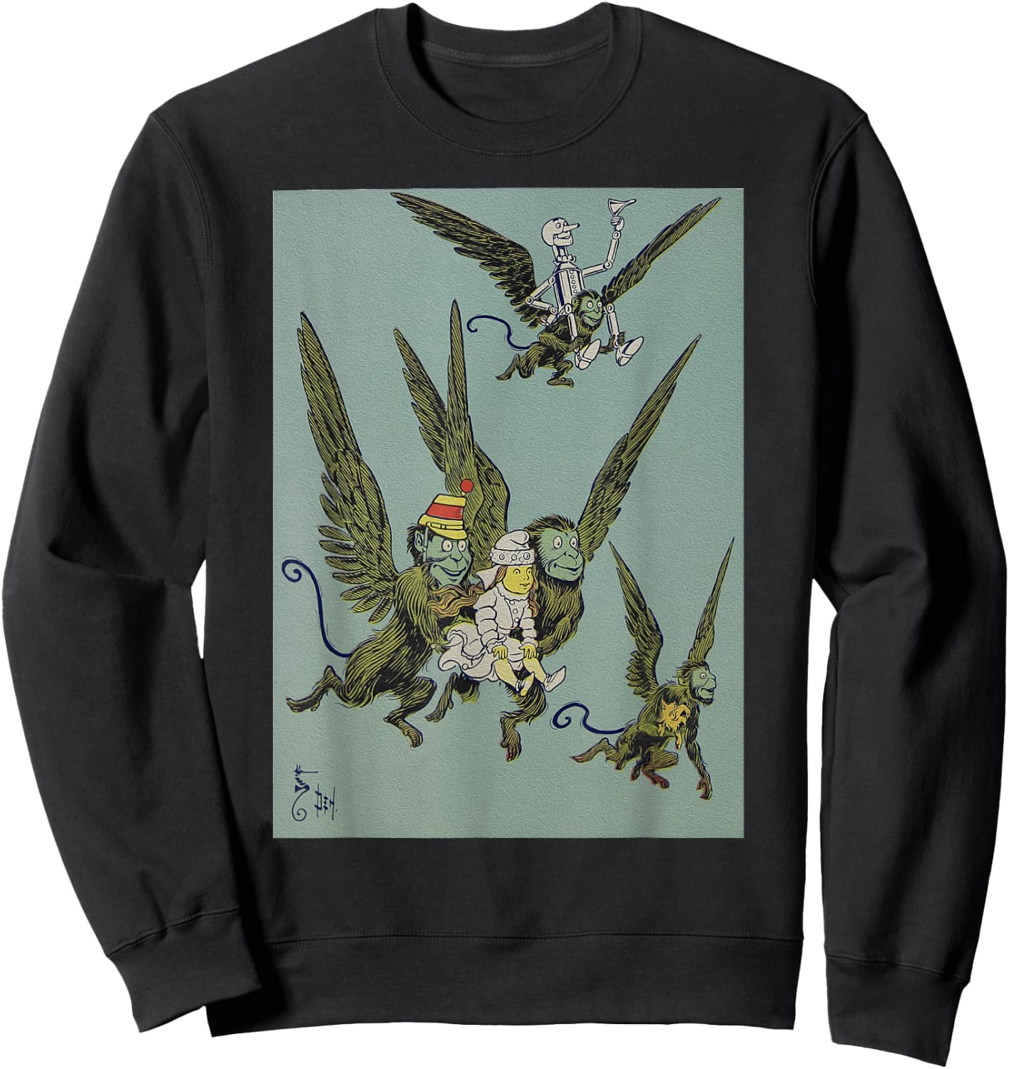 Wizard of OZ Winged Flying Monkey Shirt-Dorothy Toto Tin Man Sweatshirt - Sweatshirt | Black
