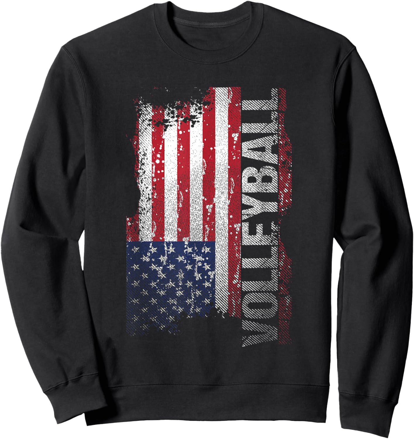 USA Flag Volleyball Kids Men Sweatshirt - Sweatshirt | Black