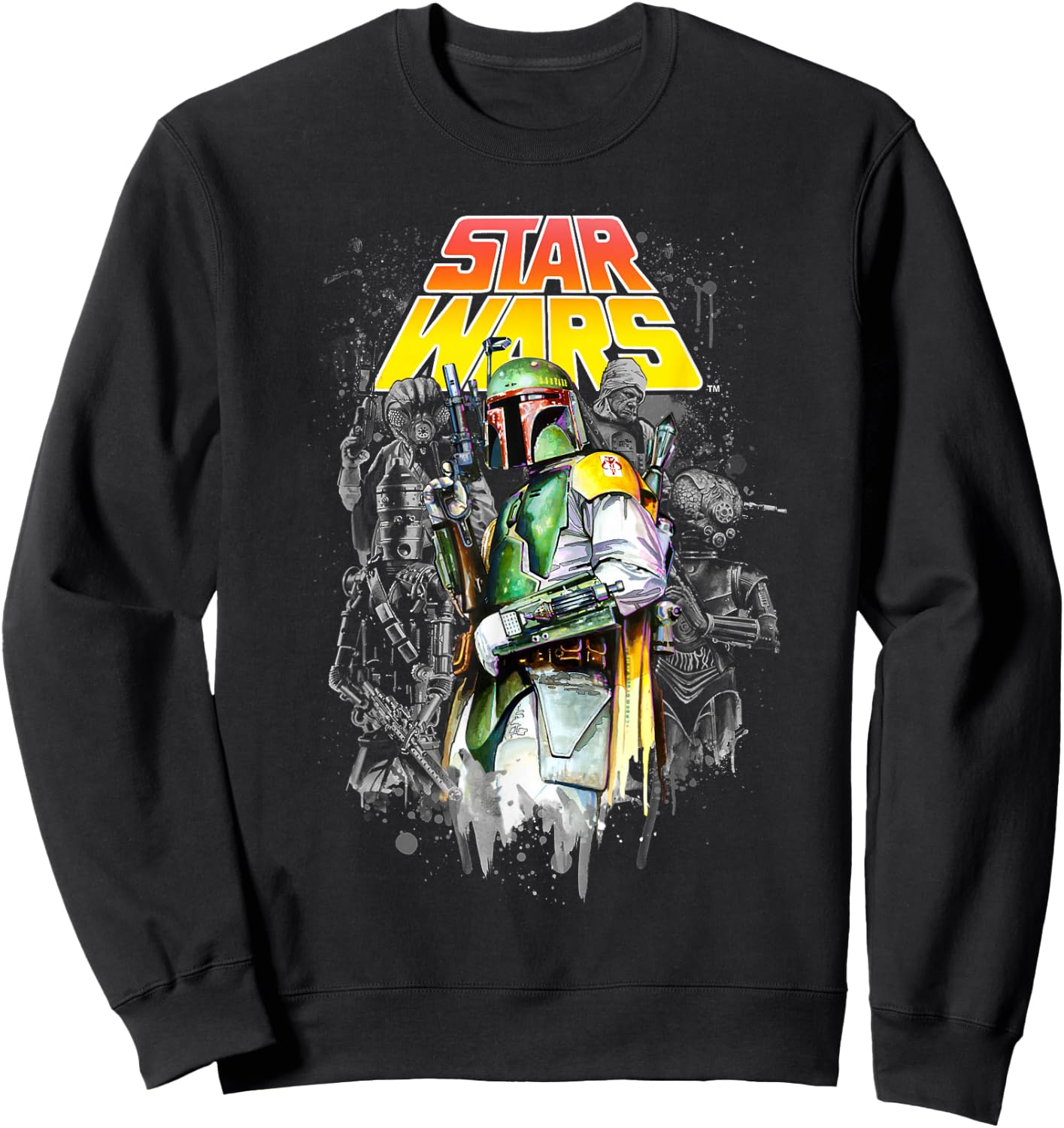 Star Wars Boba Fett Bounty Hunter Shadows Graphic Sweatshirt - Sweatshirt | Black