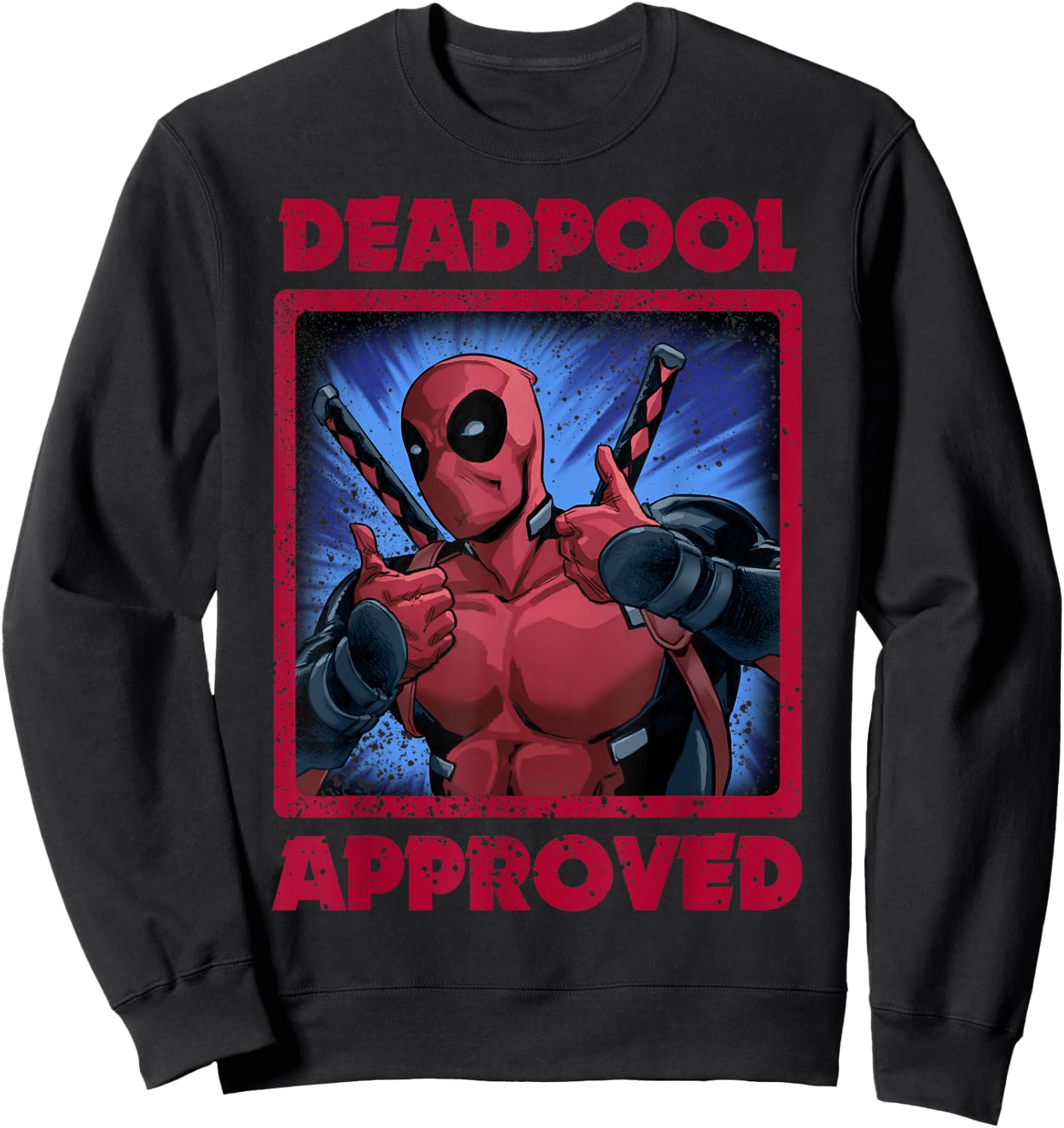 Marvel Deadpool Two Thumbs Up Approved Graphic Sweatshirt - Sweatshirt | Black