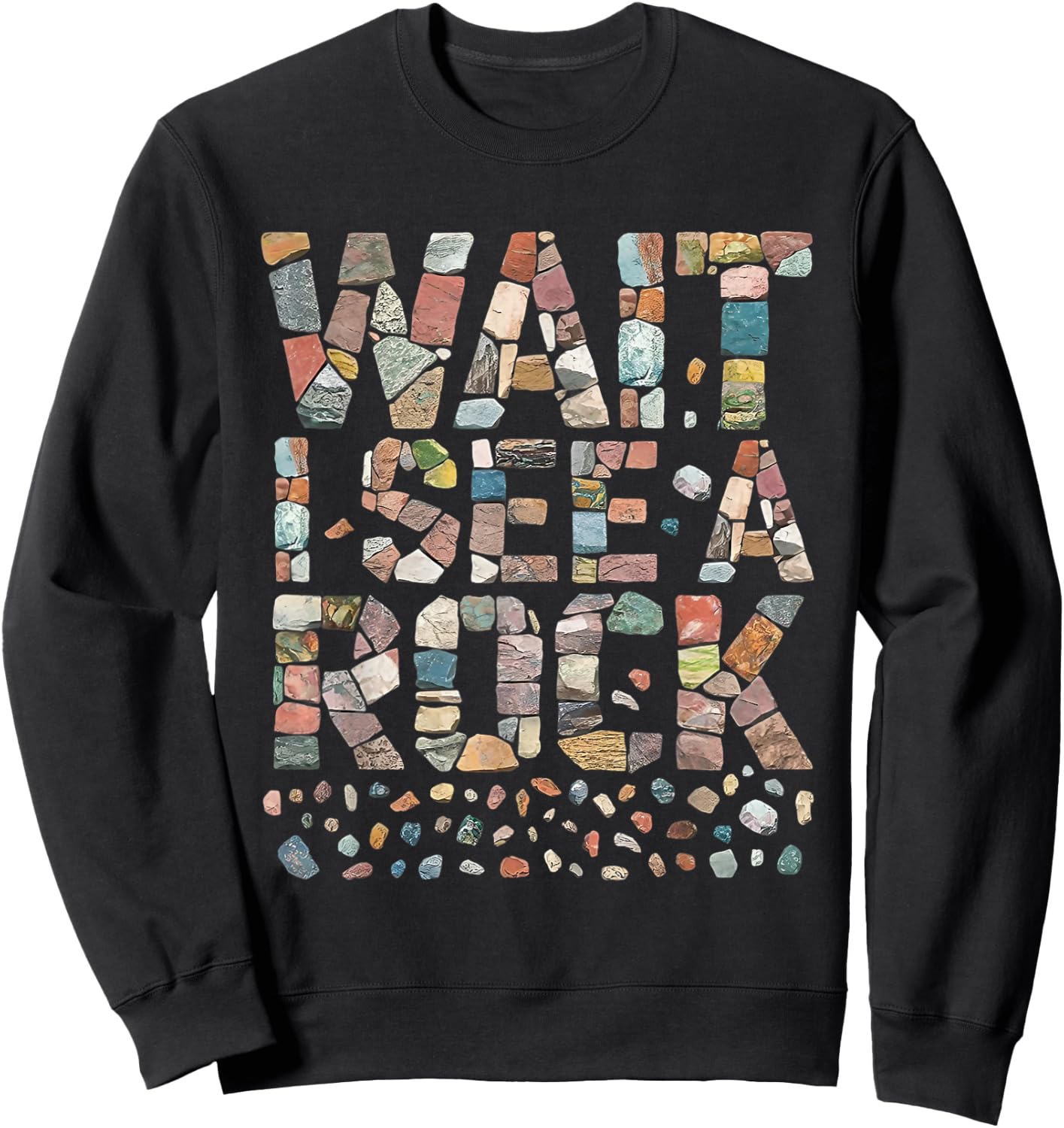 Wait I See A Rock Funny Rockhounding Geology Teacher Sweatshirt - Sweatshirt | Black