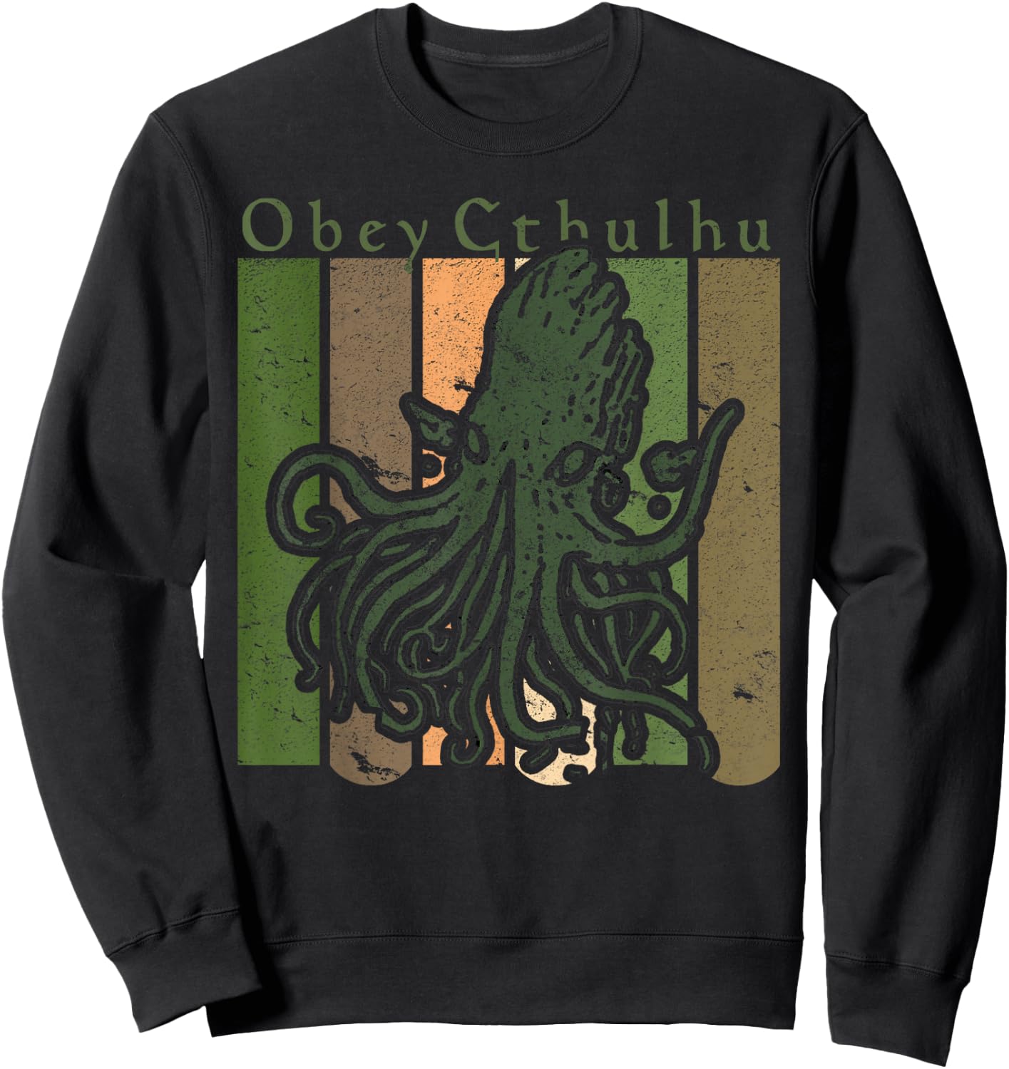 Obey Cthulhu Retro Vintage-Style Sweatshirt - Sweatshirt | Black