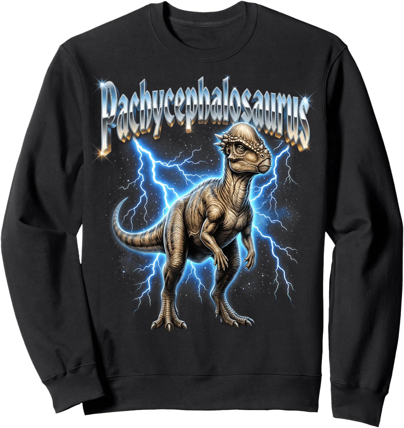 Pachycephalosaurus Bootleg Vintage Sweatshirt - Sweatshirt | Black