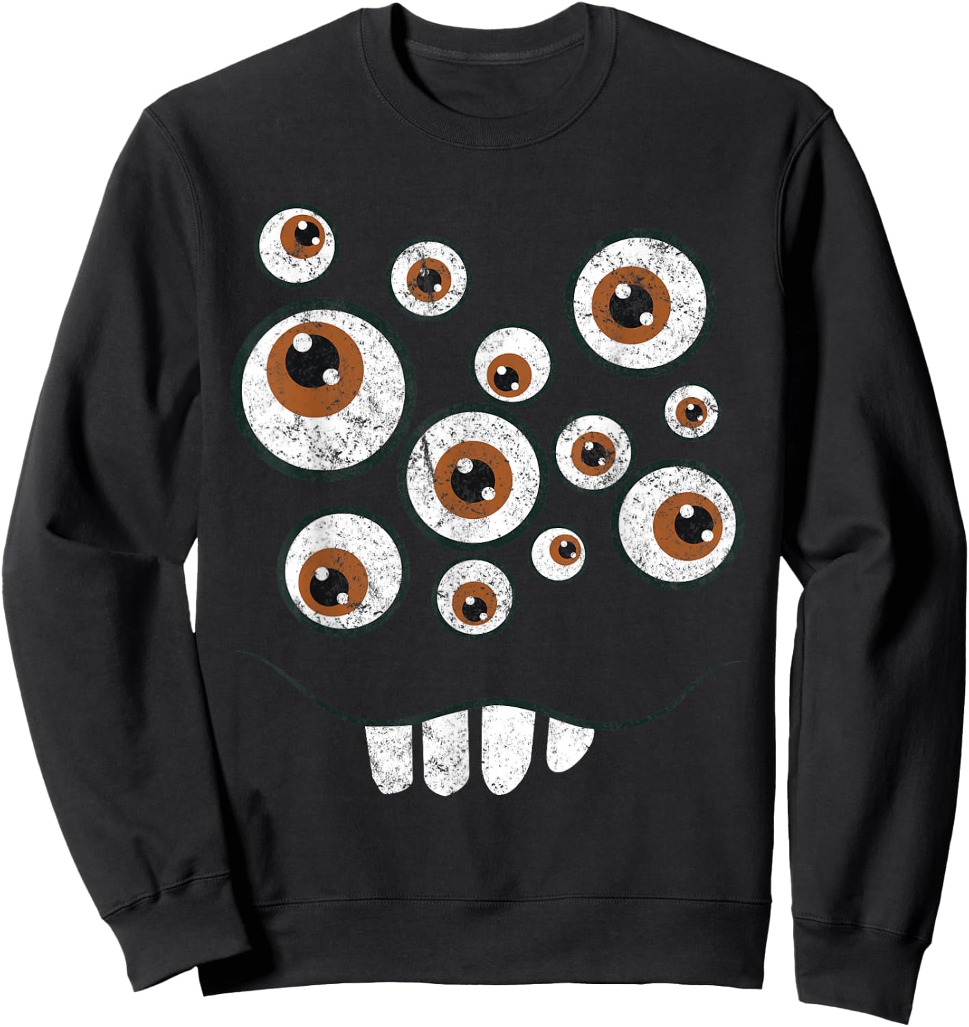 Funny Monster Face Halloween Costume Gift Sweatshirt - Sweatshirt | Black