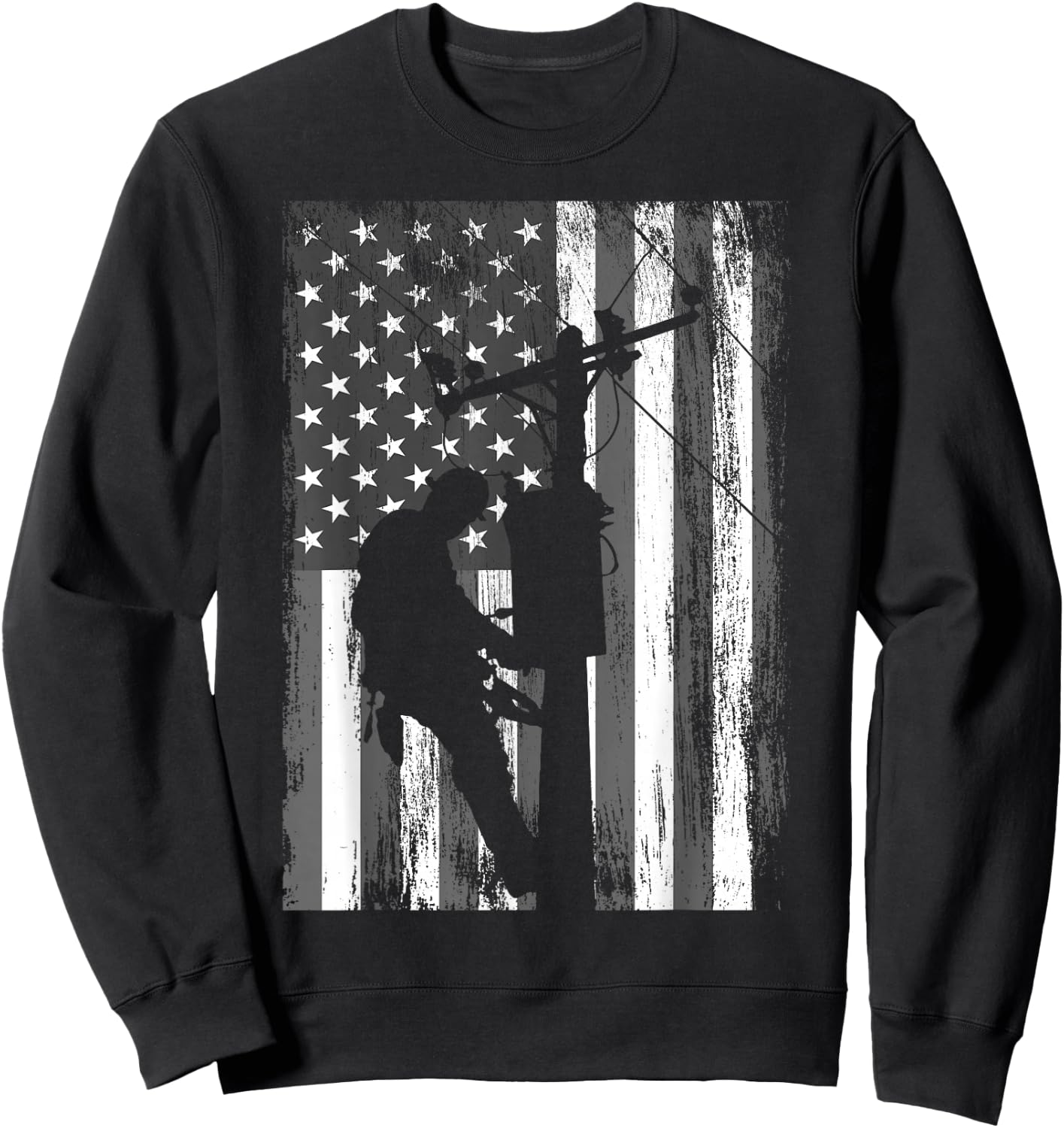 American Lineman Flag Sweatshirt - Sweatshirt | Black