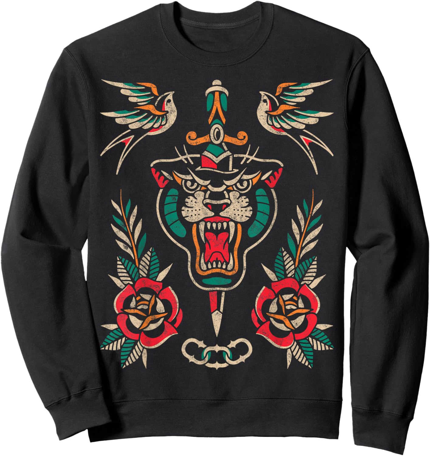 Vintage American Traditional Old School Tattoos Ink Artist Sweatshirt - Sweatshirt | Black