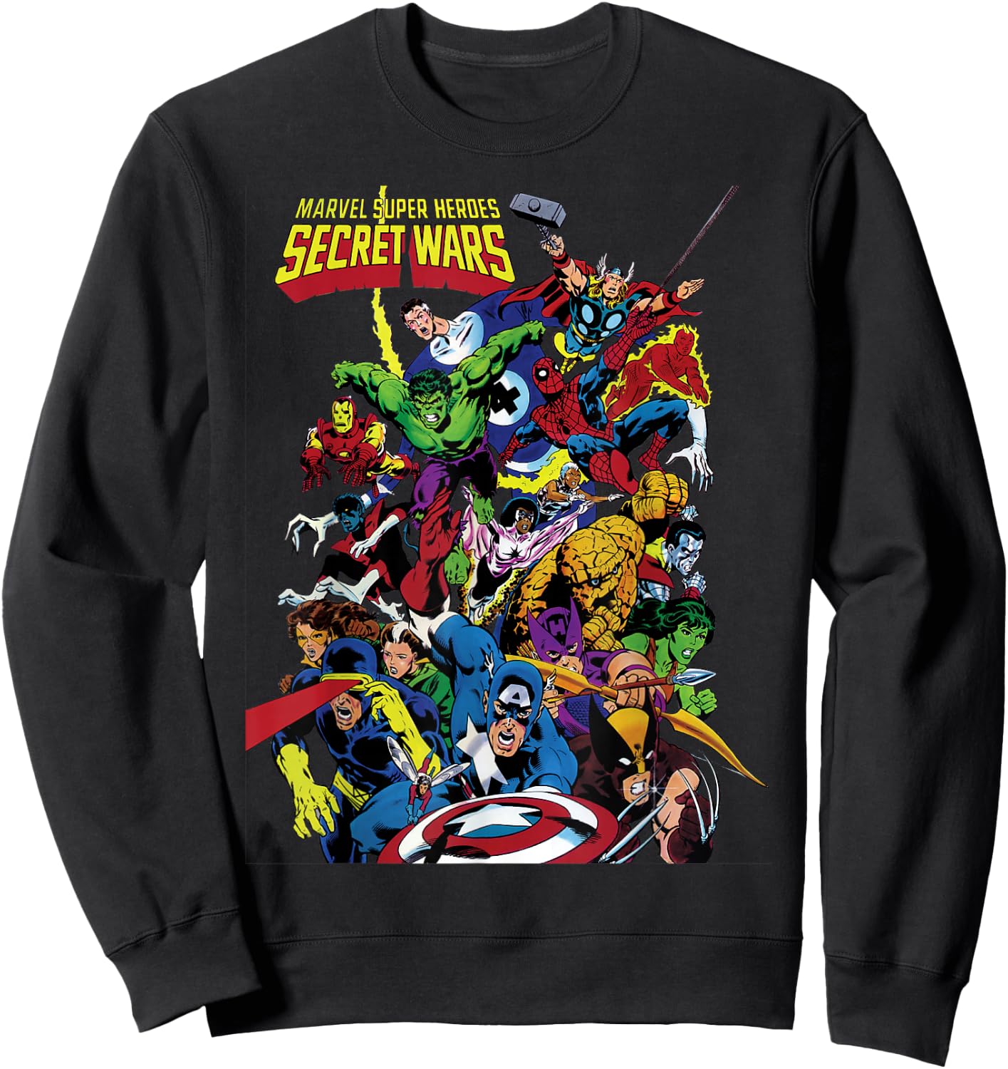 Marvel Exclusive Secret Wars Franchise Hero Collage Sweatshirt - Sweatshirt | Black
