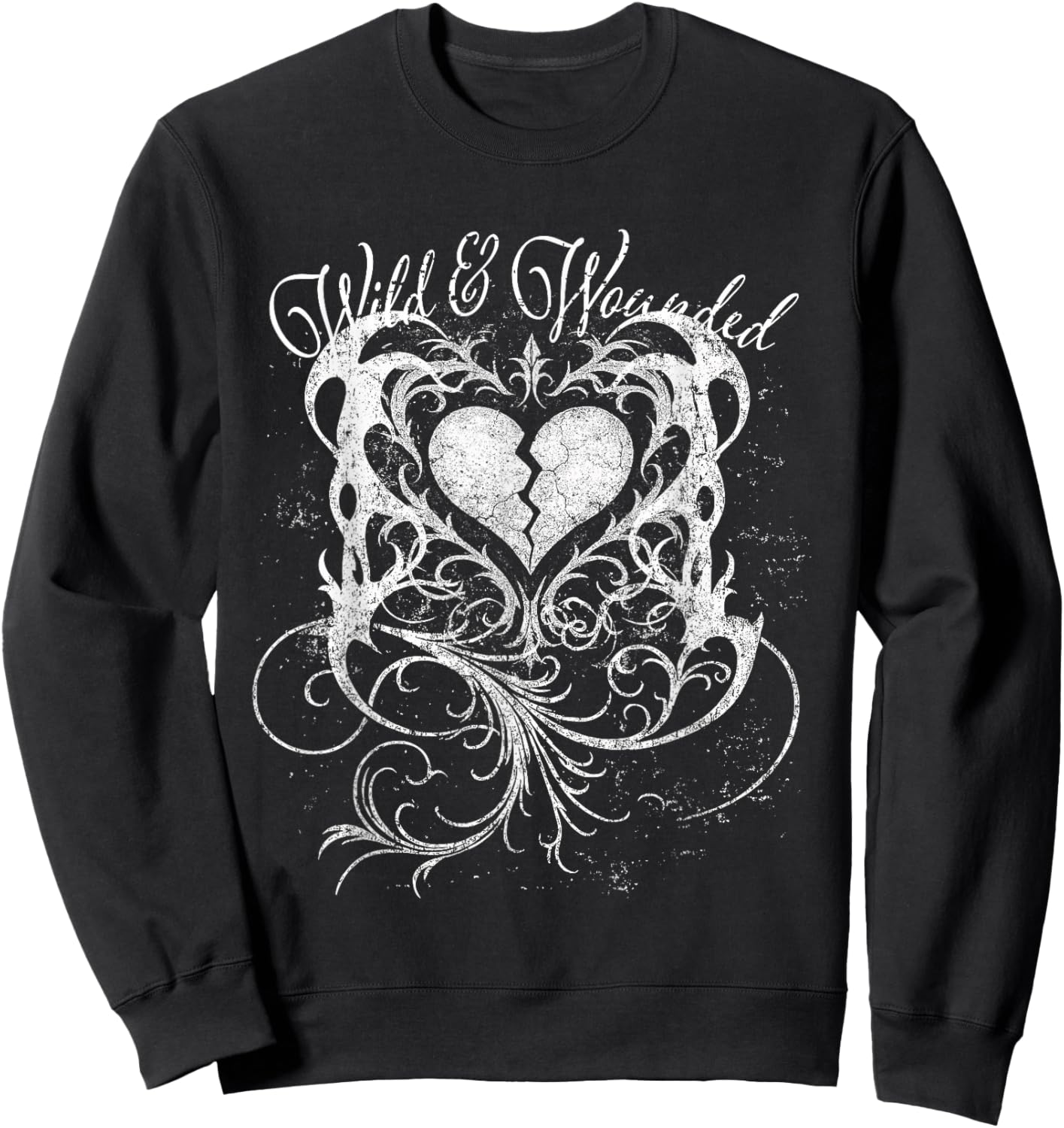 Grunge Goth Y2k Vintage Graphic Gothic Dark Romance Emo Sad Sweatshirt - Sweatshirt | Black