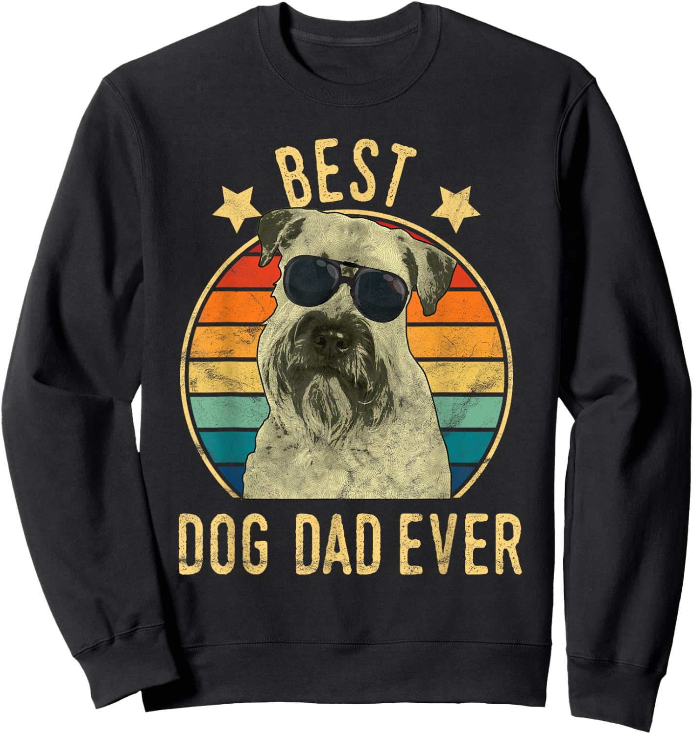 Best Dog Dad Ever Soft Coated Wheaten Terrier Father's Day Sweatshirt - Sweatshirt | Black
