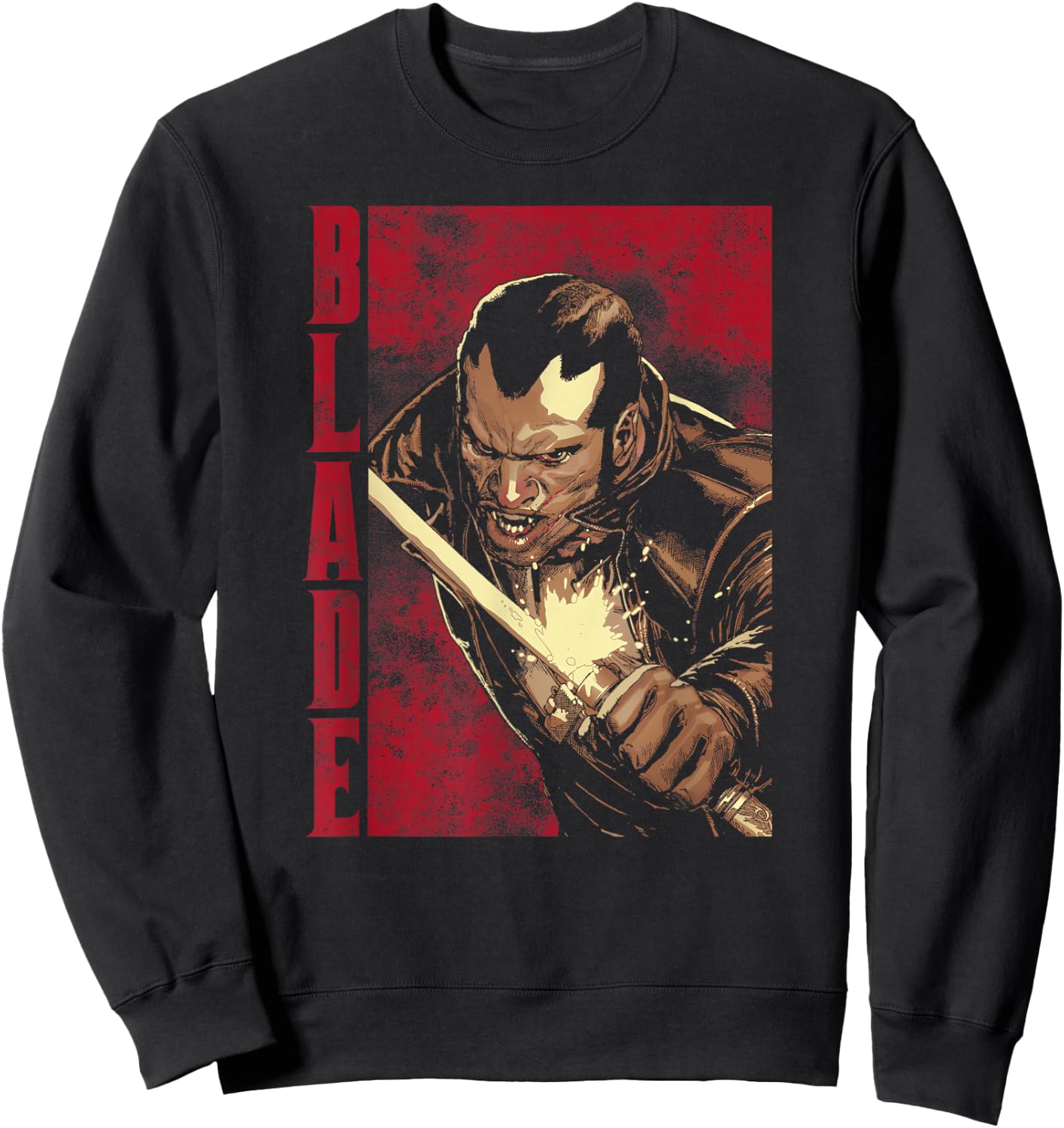 Marvel Blade Epic Sword Deflect Hit Or Miss Graphic Sweatshirt - Sweatshirt | Black