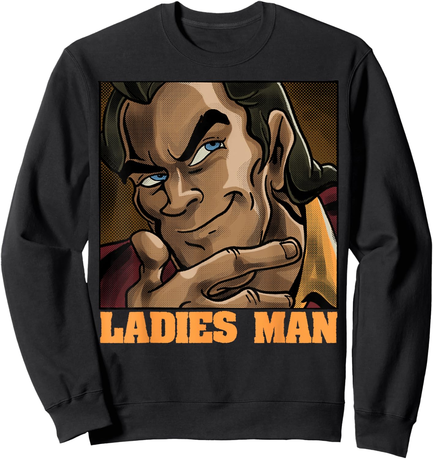 Disney Beauty And Beast Gaston Ladies Man Portrait Sweatshirt - Sweatshirt | Black