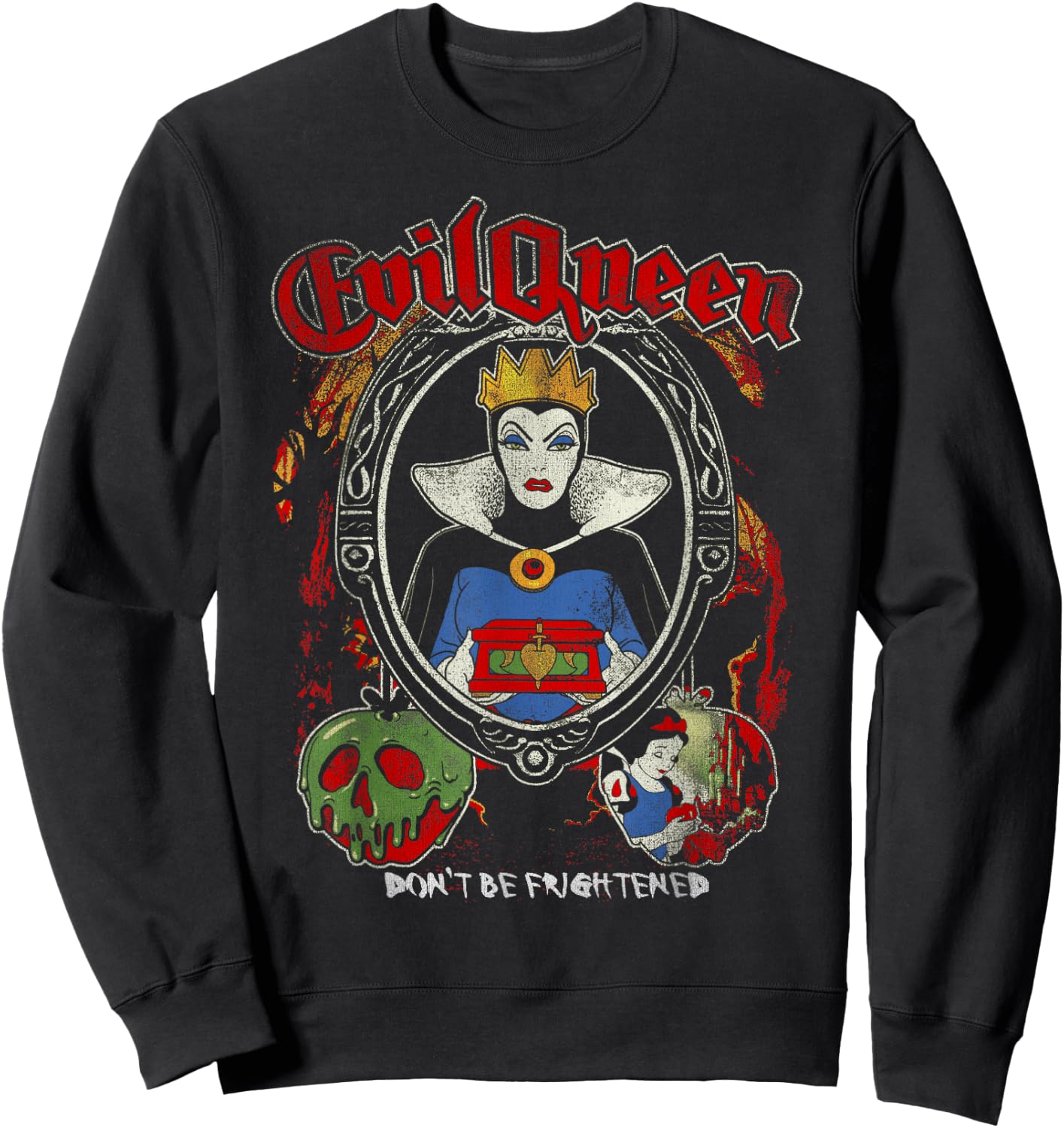Disney Snow White Evil Queen Don't Be Frightened Distressed Sweatshirt - Sweatshirt | Black