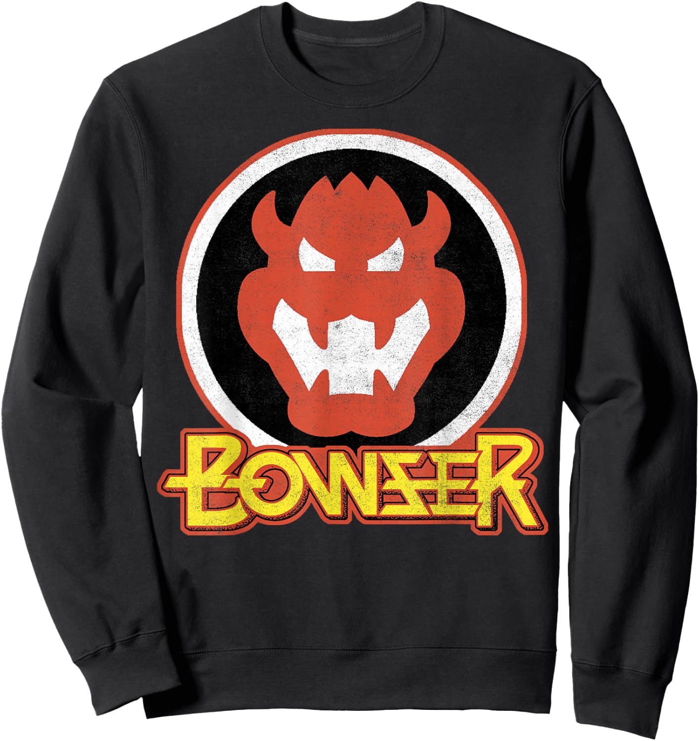 Super Mario Bowser Retro Portrait Graphic Sweatshirt - Sweatshirt | Black