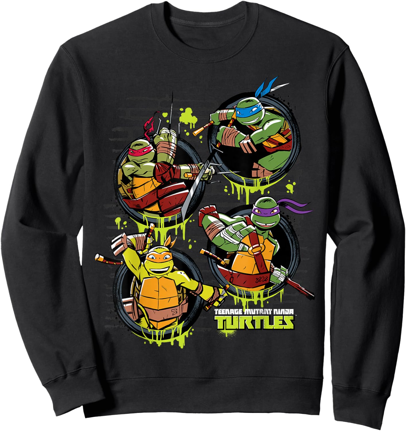Teenage Mutant Ninja Turtles Multiple Sewer Holes Sweatshirt - Sweatshirt | Black