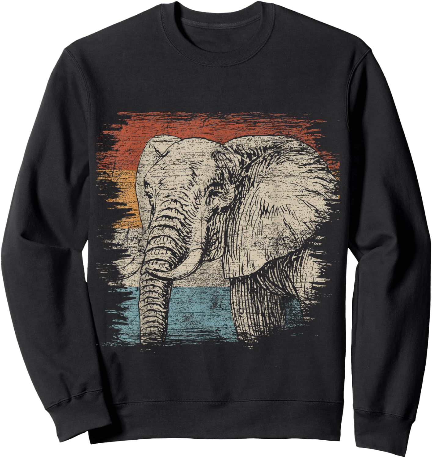 African Animal Lover Gift Elephant Sweatshirt - Sweatshirt | Black