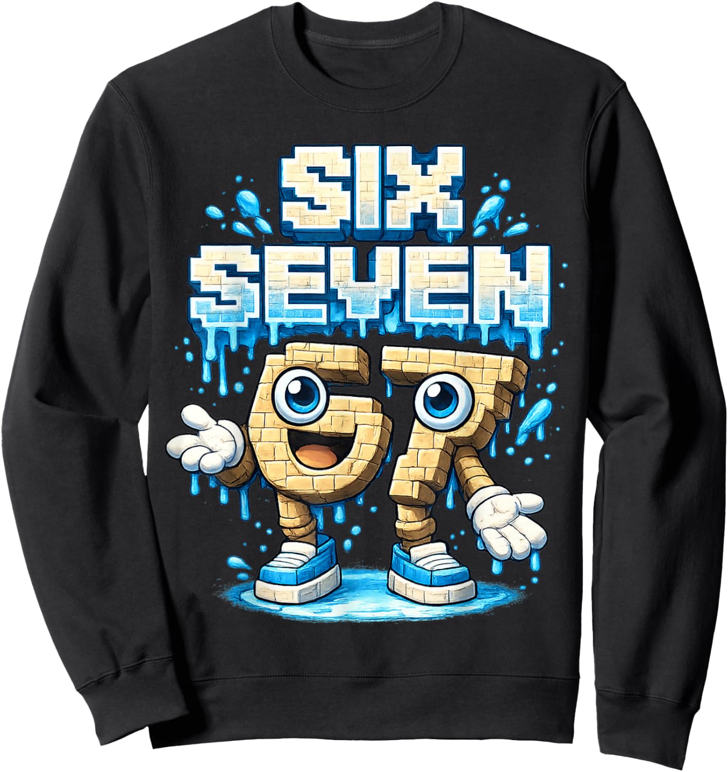 I was 6 Now I'm Six 7 Seven Years Brainrot Birthday Sweatshirt - Sweatshirt | Black