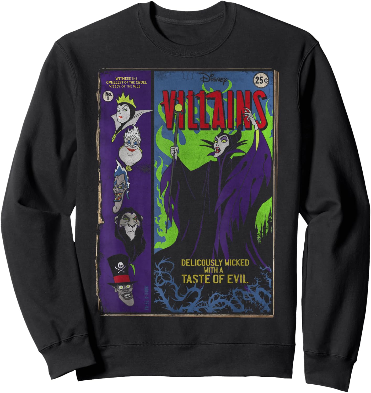 Disney Villains Deliciously Wicked Comic Small Sweatshirt - Sweatshirt | Black
