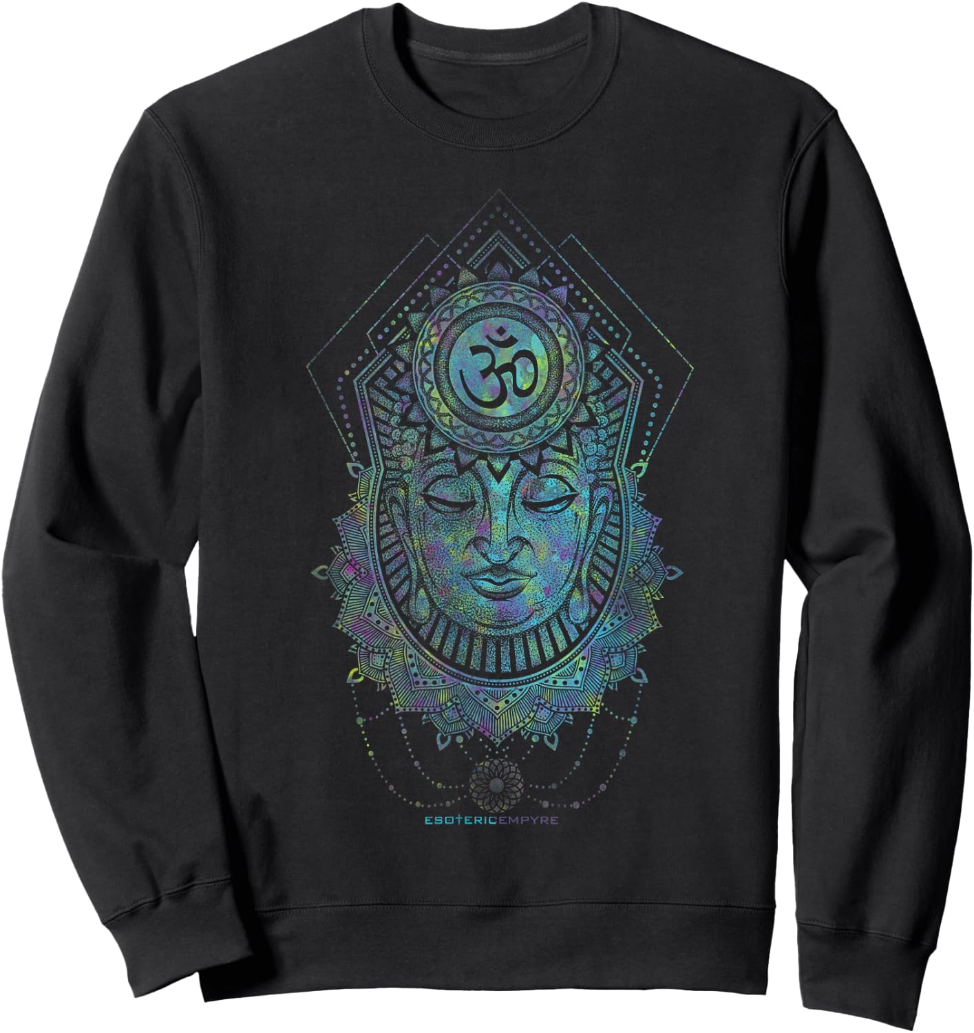 Buddha Sacred Geometry Sacred Geometry Om Sweatshirt - Sweatshirt | Black