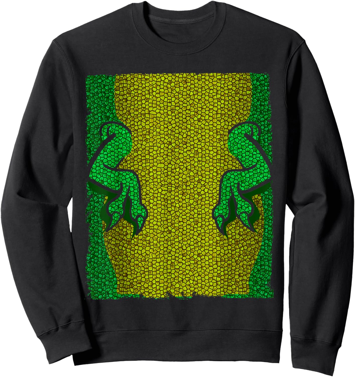 Halloween Costume Shirt - Lizard Dinosaur Arms Snakeskin Sweatshirt - Sweatshirt | Black