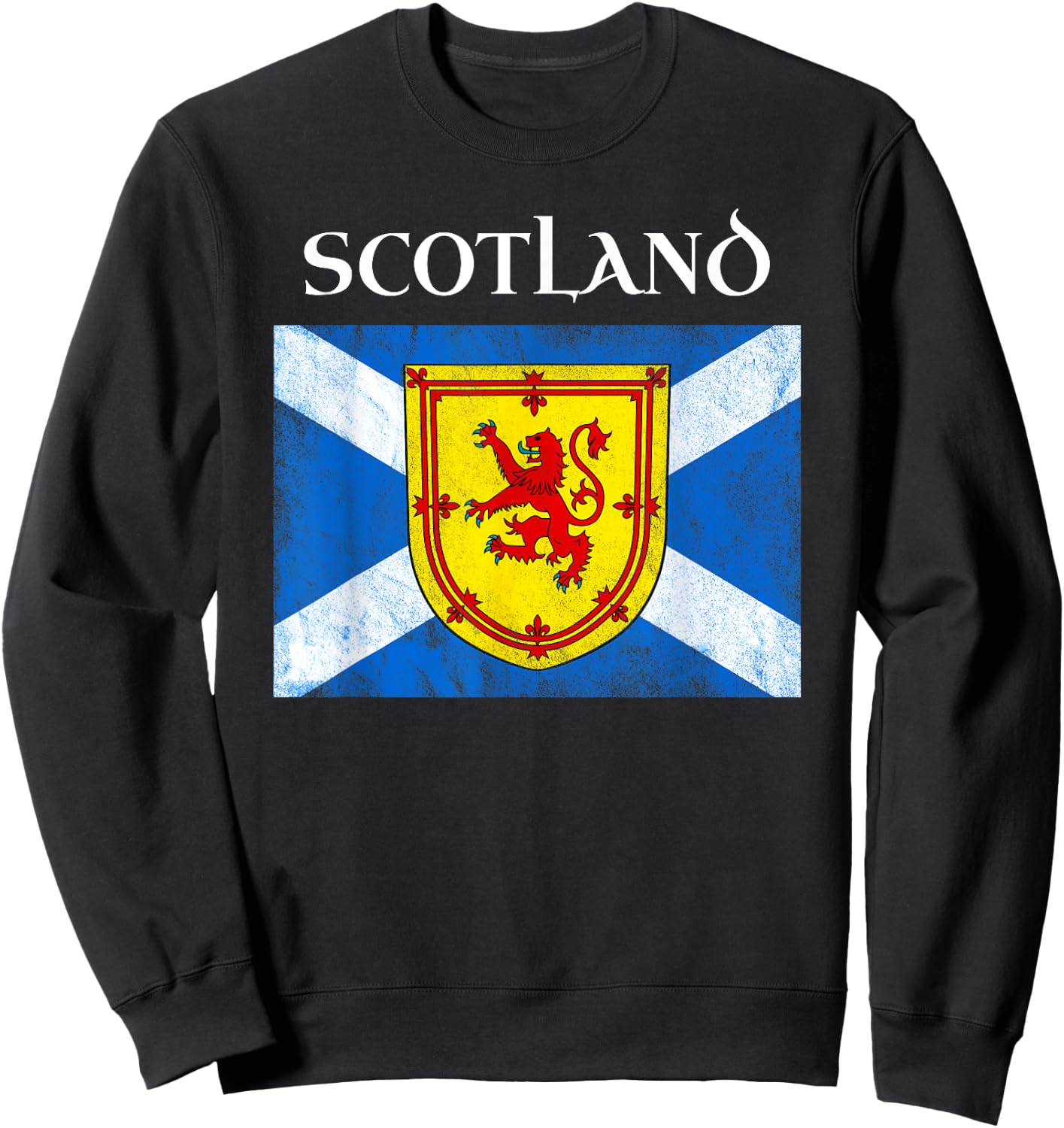 Scottish Flag Lion Rampant Royal Banner Of Scotland Saltire Sweatshirt - Sweatshirt | Black